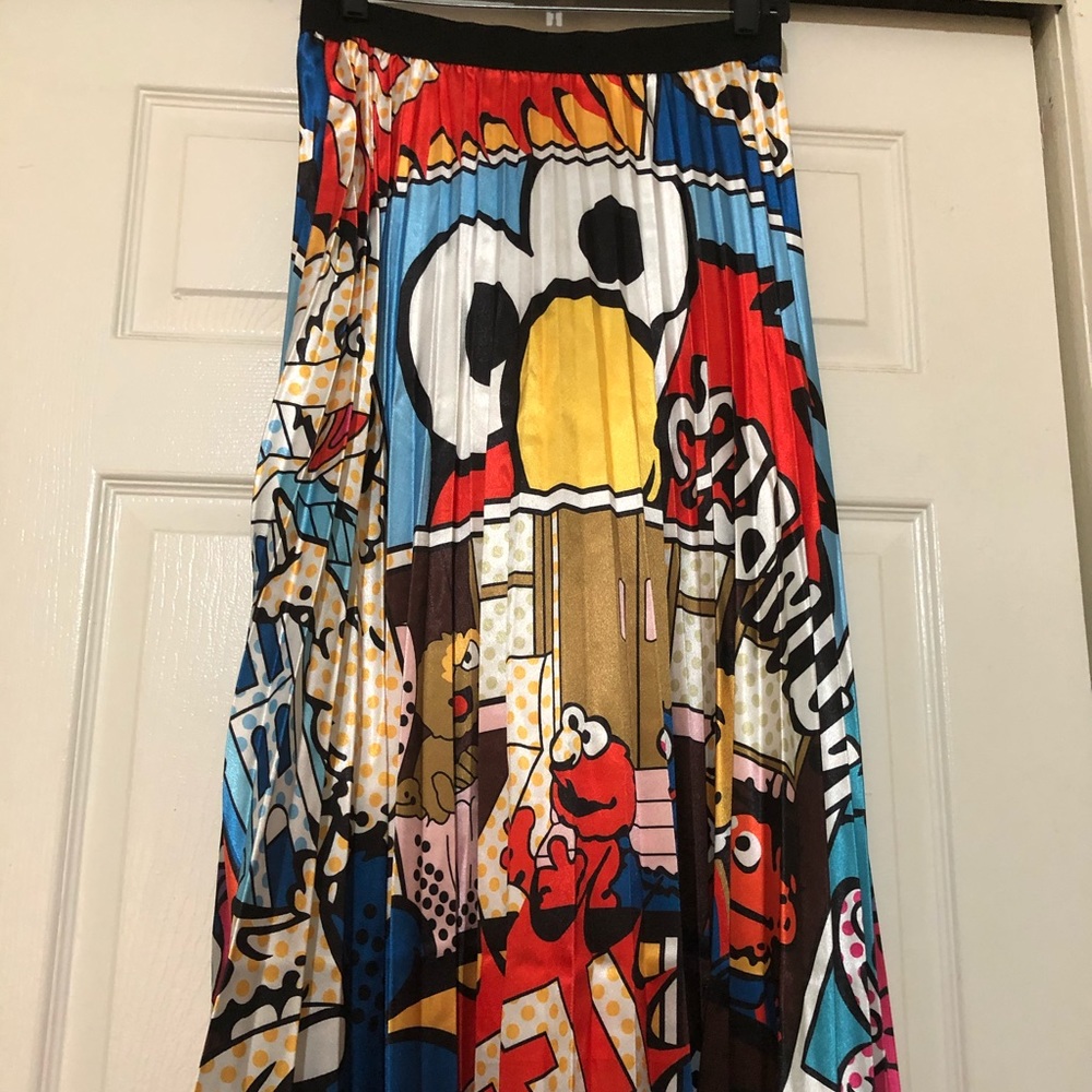 Pleated maxi skirt (sesame street)